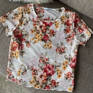 Fashion Nova Floral Destiny Top - Ivory/combo